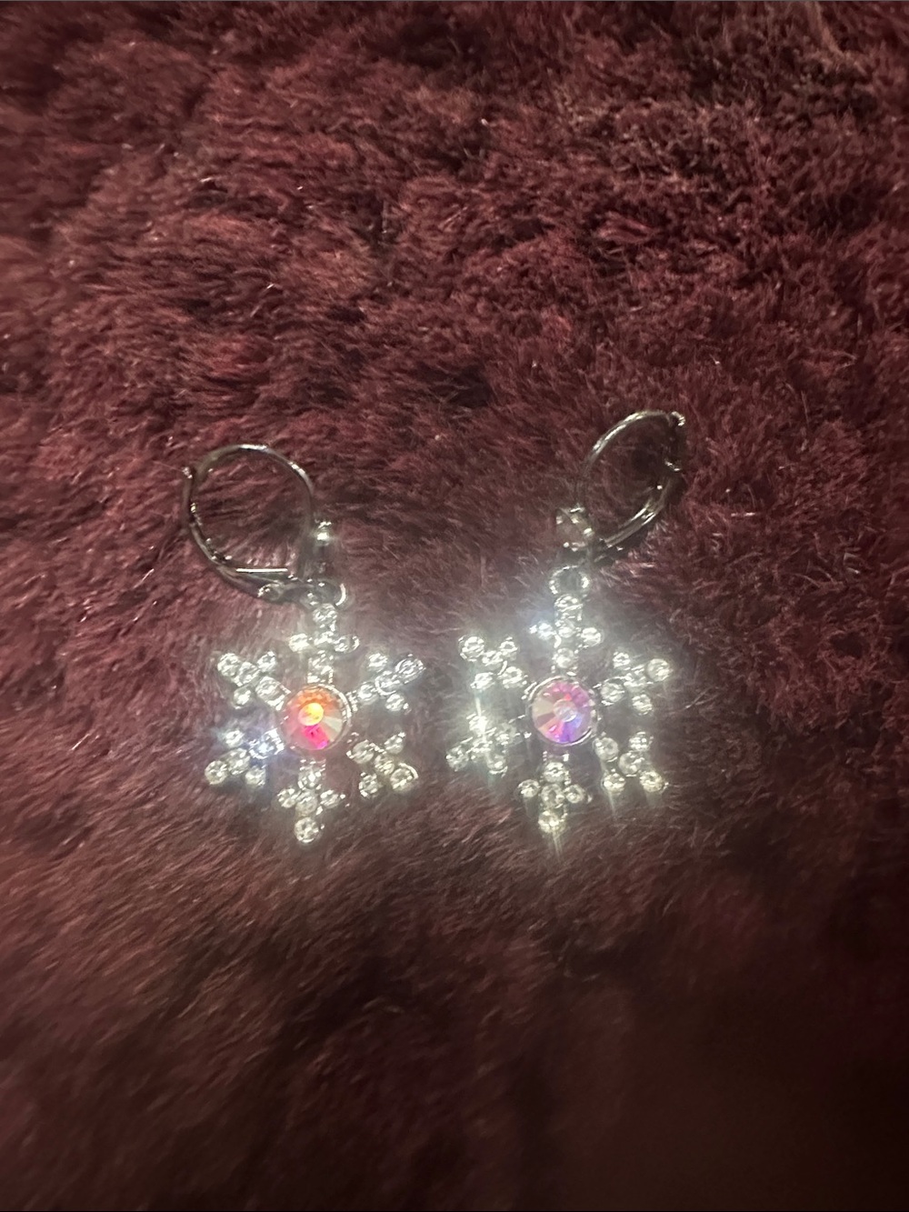 Crystal Floral Drop Earrings - Black with Yellow & Green Accents snowflake